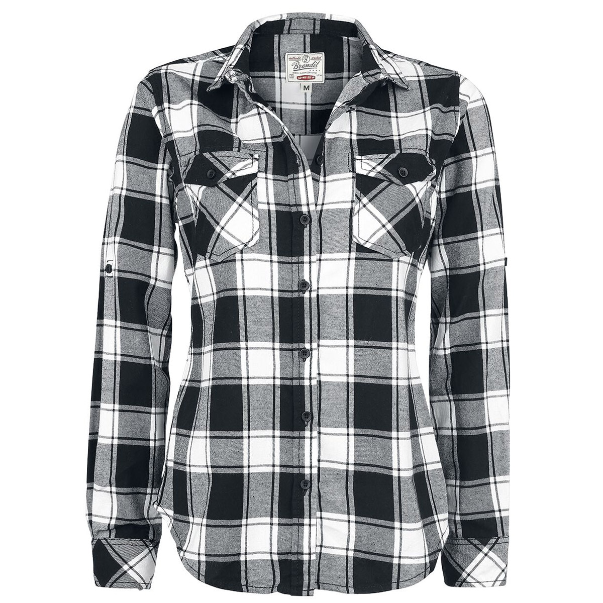 Brandit Women's AMY Flannel Shirt - White/Black 