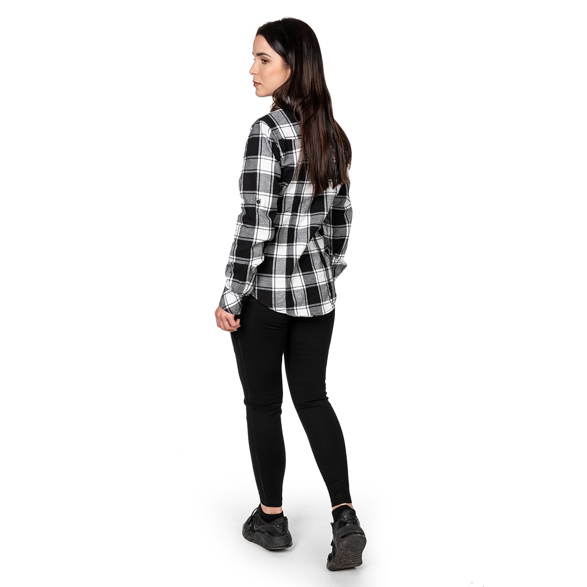 Brandit Women's AMY Flannel Shirt - White/Black 