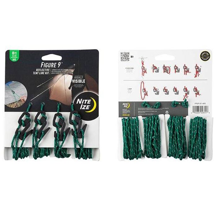 Nite Ize Figure 9 reflective tent line kit - Green - 4 pieces