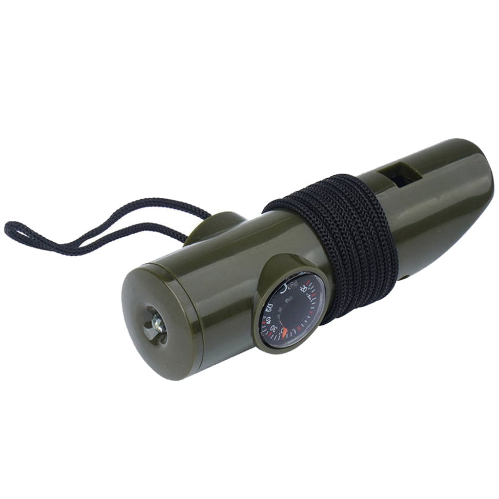 Mil-Tec 6-in-1 survival whistle - Olive