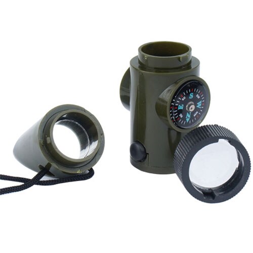 Mil-Tec 6-in-1 survival whistle - Olive