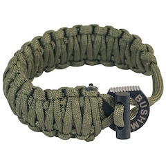 Bushmen Paracord bracelet with fire starter 6 m - Olive