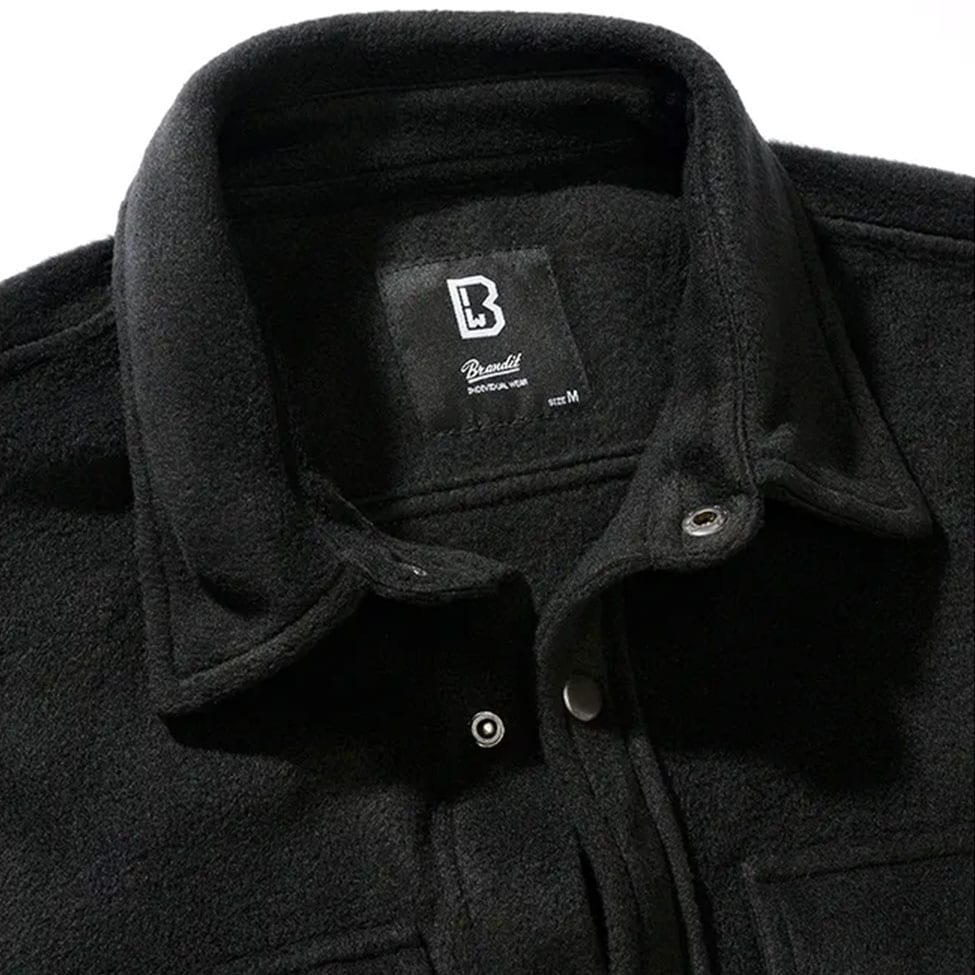 Brandit Jeff Fleece Long Sleeve Shirt - Black