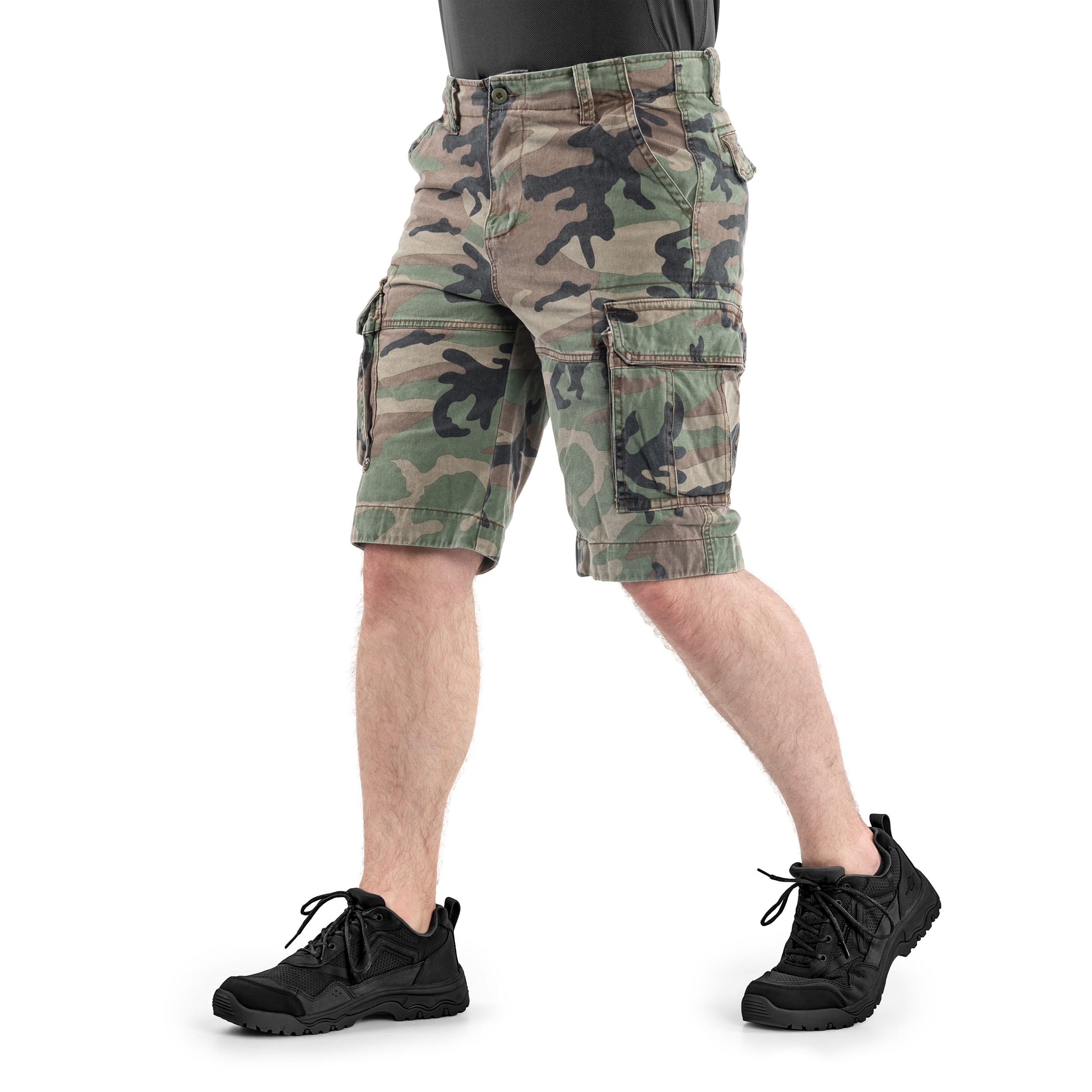 Mil-Tec Vintage Prewash Shorts - Woodland