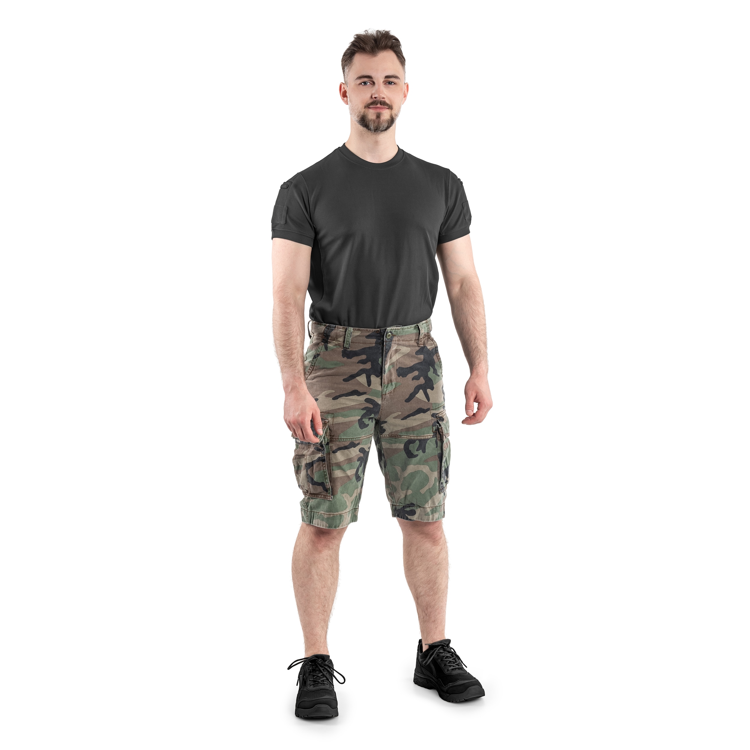 Mil-Tec Vintage Prewash Shorts - Woodland