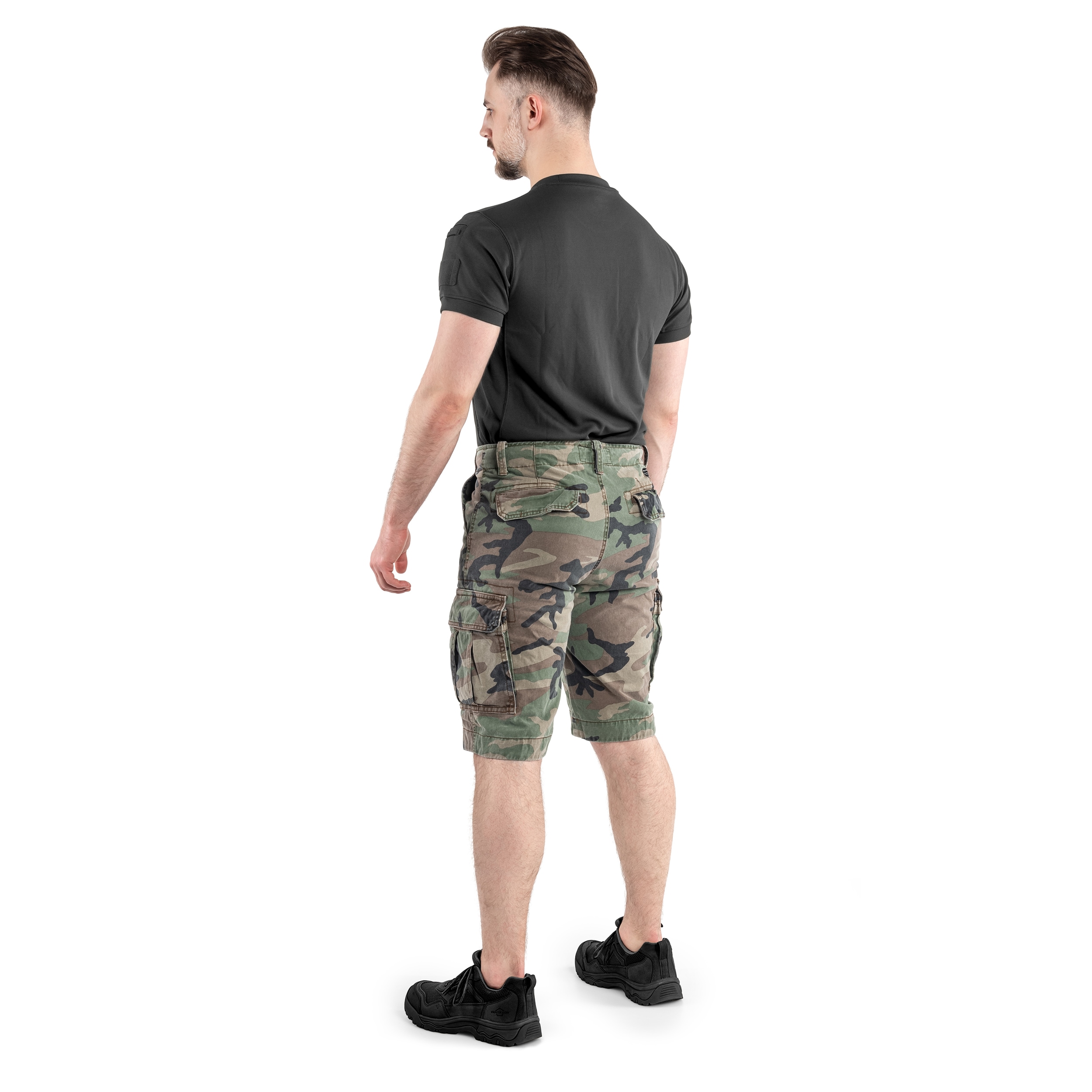 Mil-Tec Vintage Prewash Shorts - Woodland