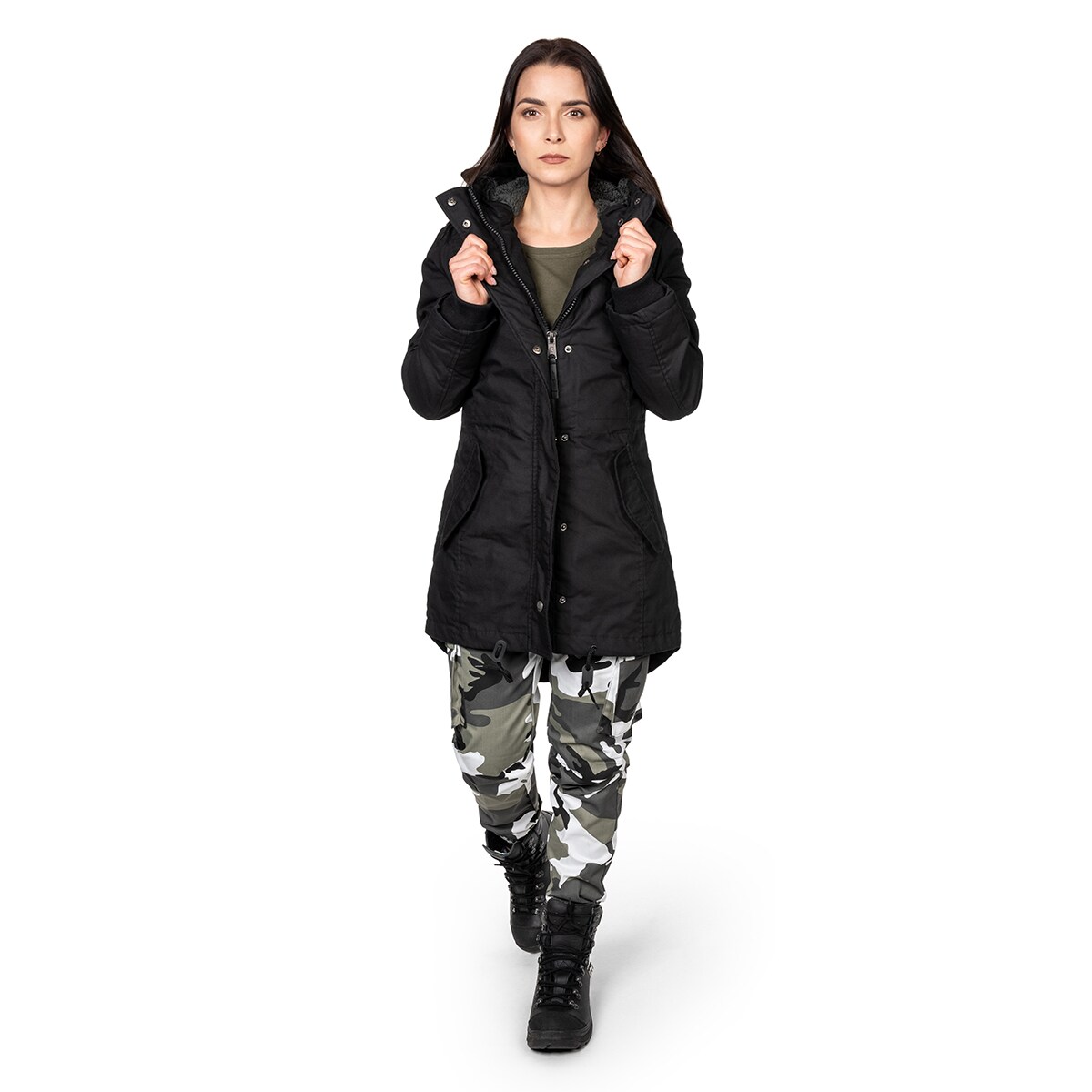 Brandit Women's Marsh Lake Parka Jacket - Black