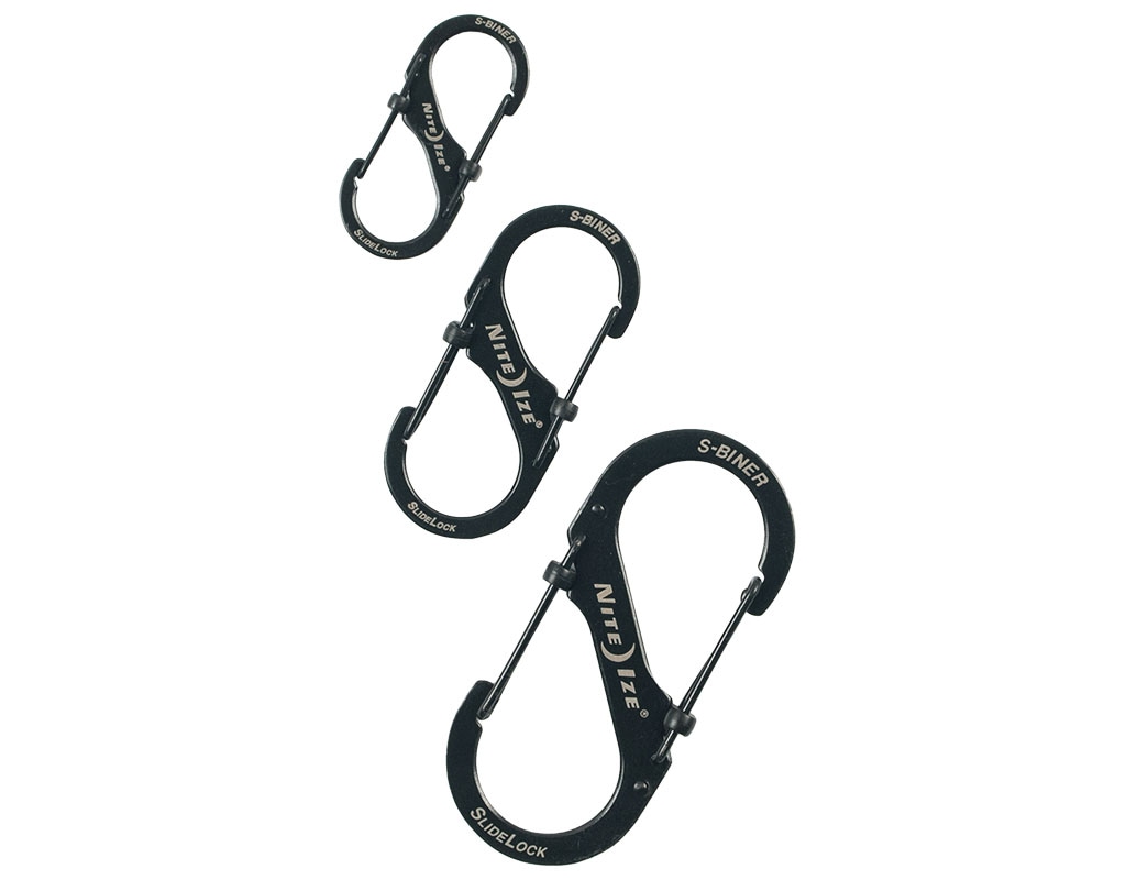 Nite Ize S-Biner SlideLock Set Carabiner - 3 pieces - Black