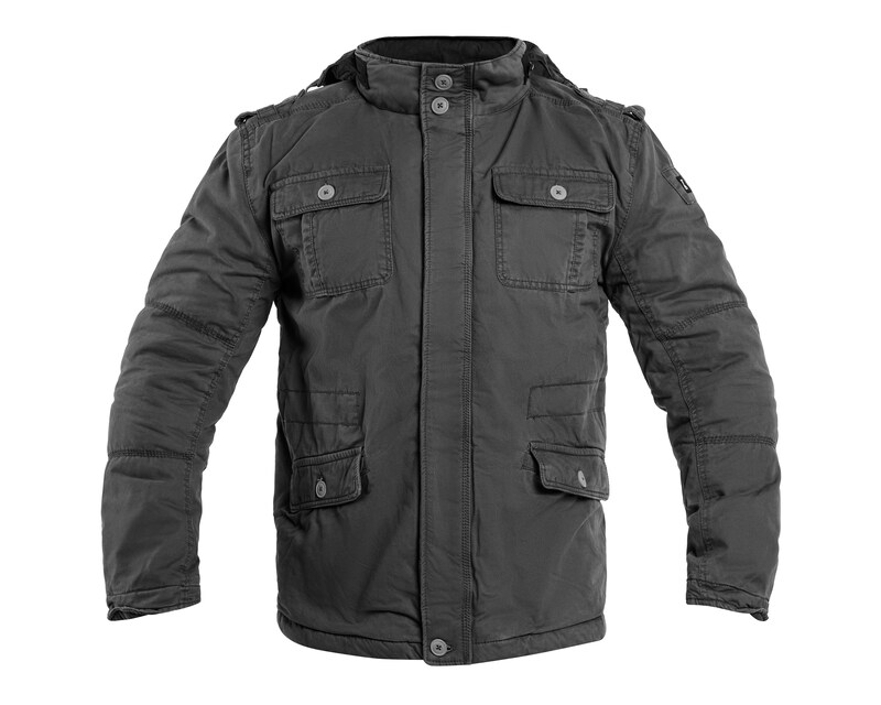Brandit Giacca Britannia Estate Vintage Uomo – Giacca Da Campo Militare Con Fodera In Peluche, Nero, Taglia L