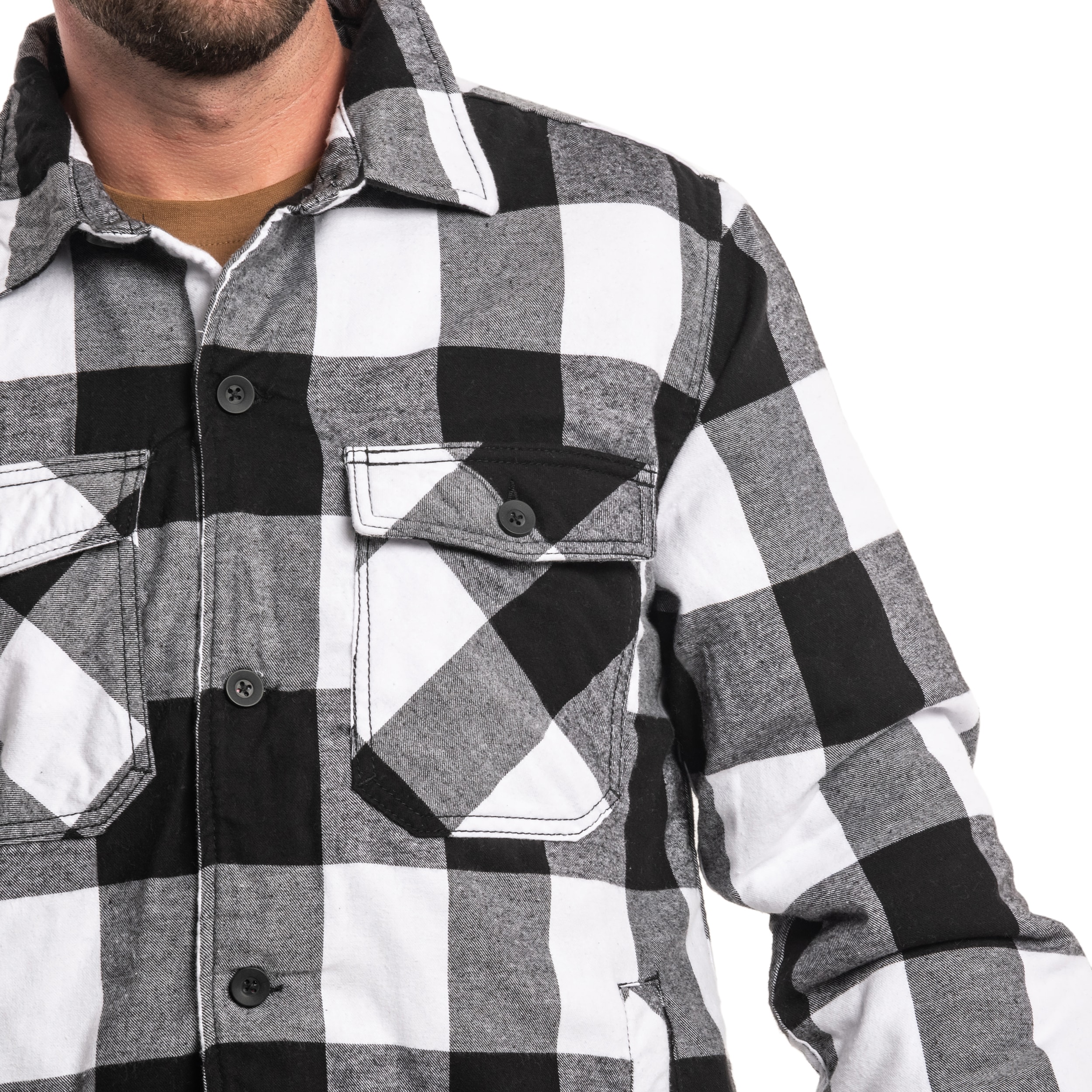 Brandit Lumber Jacket - White/Black Checkered