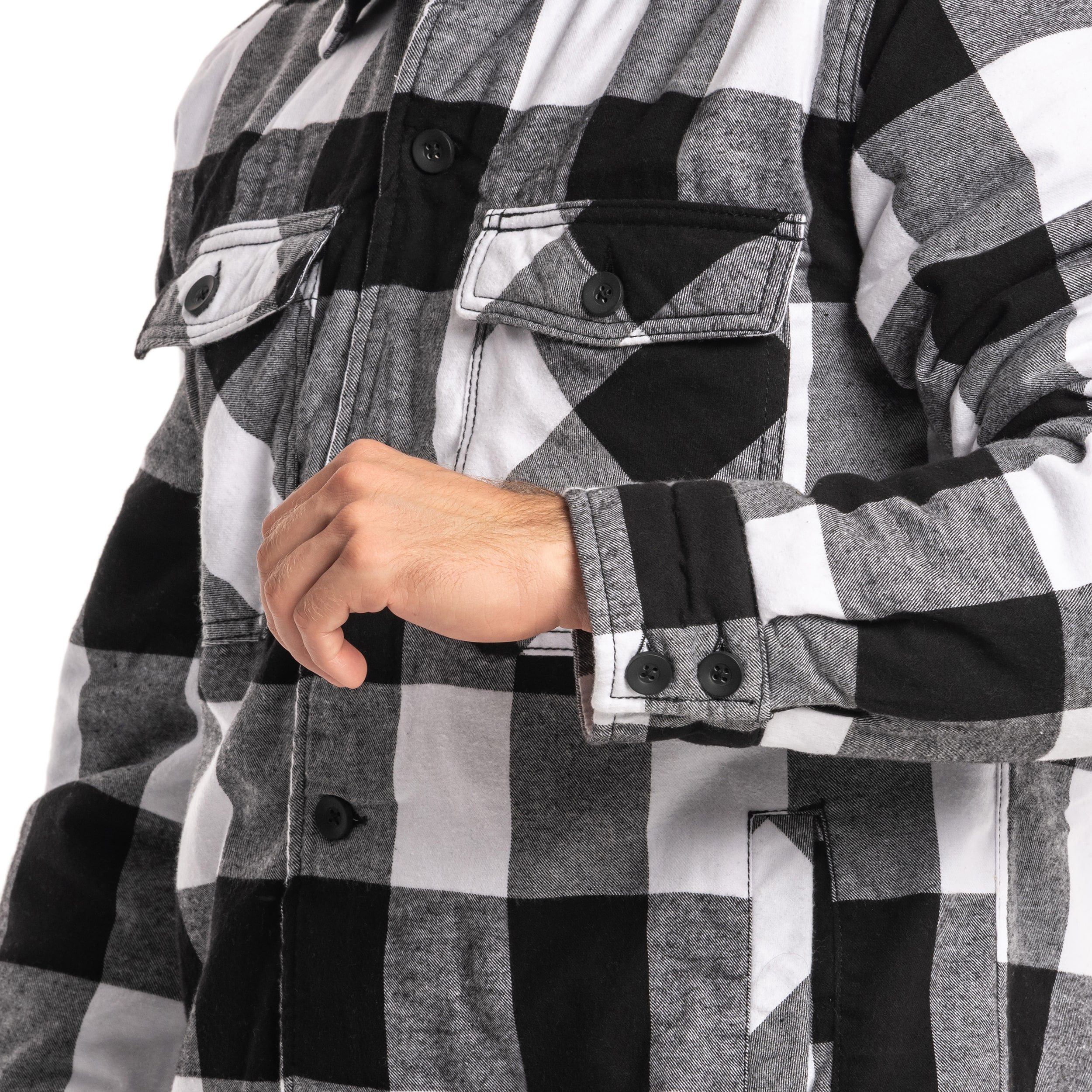 Brandit Lumber Jacket - White/Black Checkered