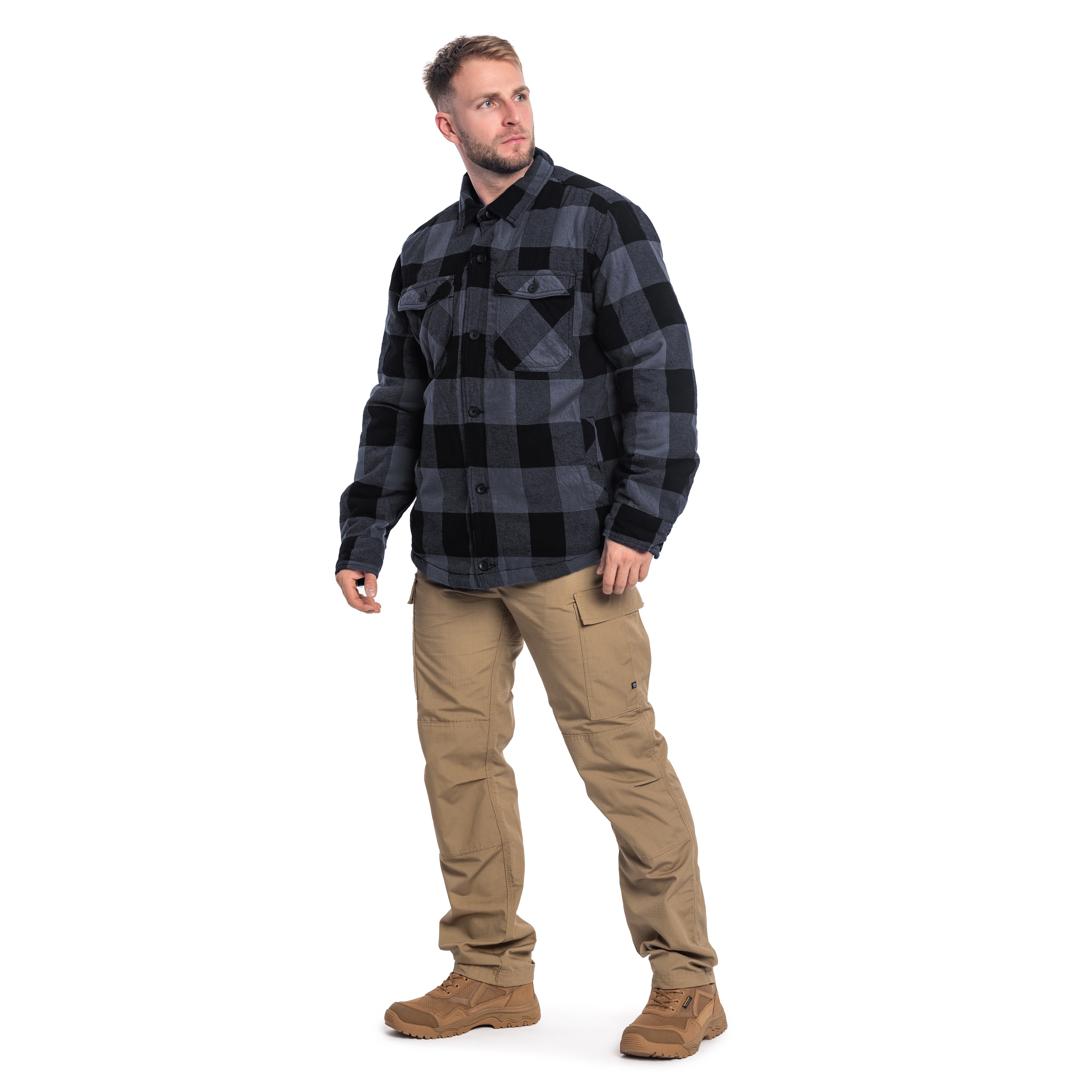 Brandit Lumber Jacket - Black/Grey