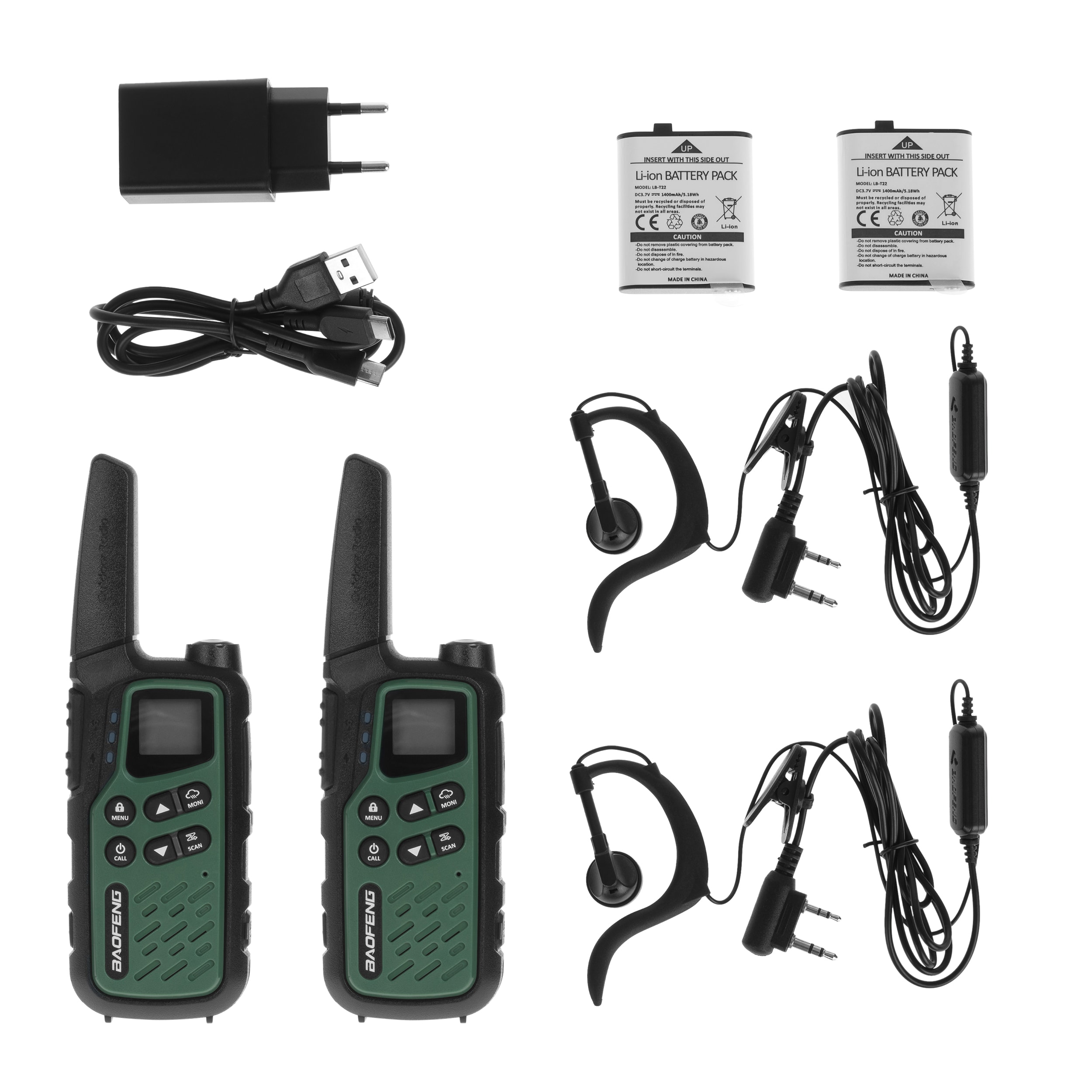Baofeng BF-25E PMR Radio-Telephone 2 pcs. - Green