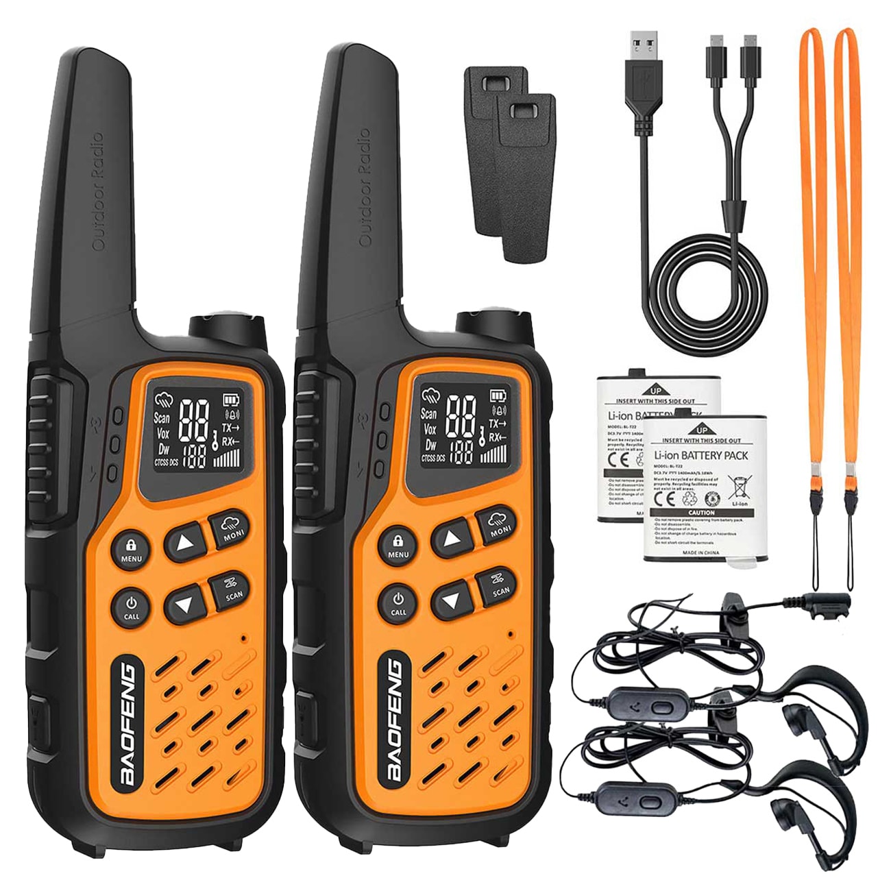 Baofeng BF-25E PMR Radio-Telephone 2 pcs. - Orange