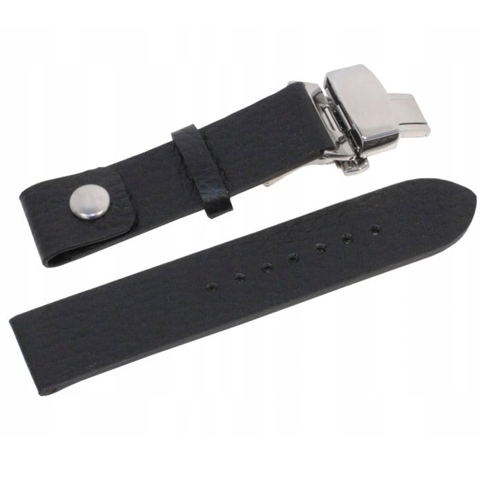 Zeppelin Leather Watch Strap - 18 mm - Black