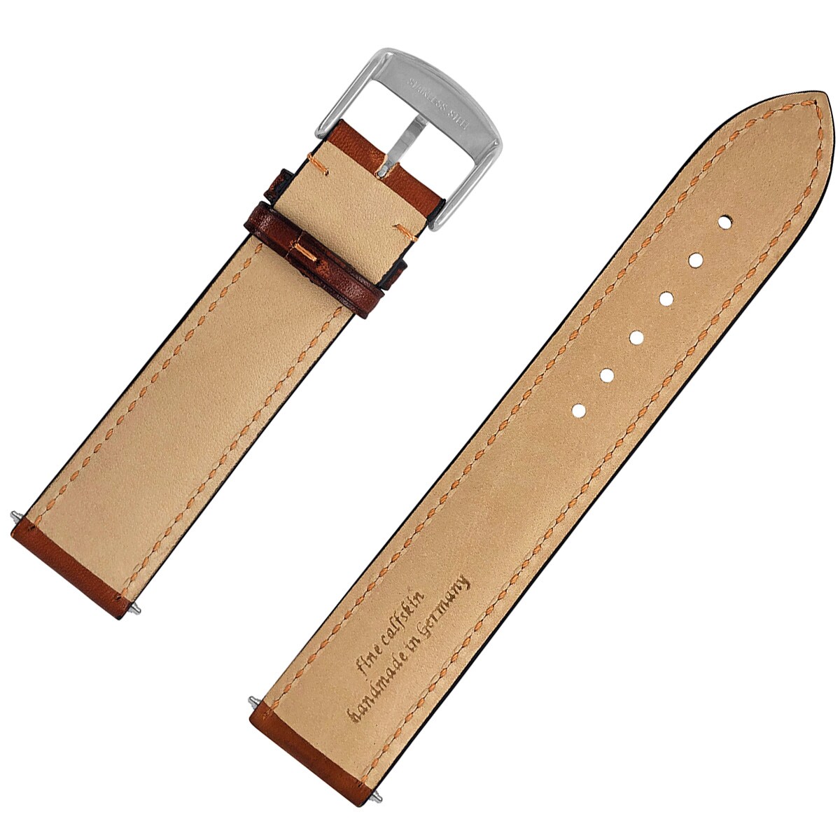 Zeppelin leather watch strap - Cognac 22 mm