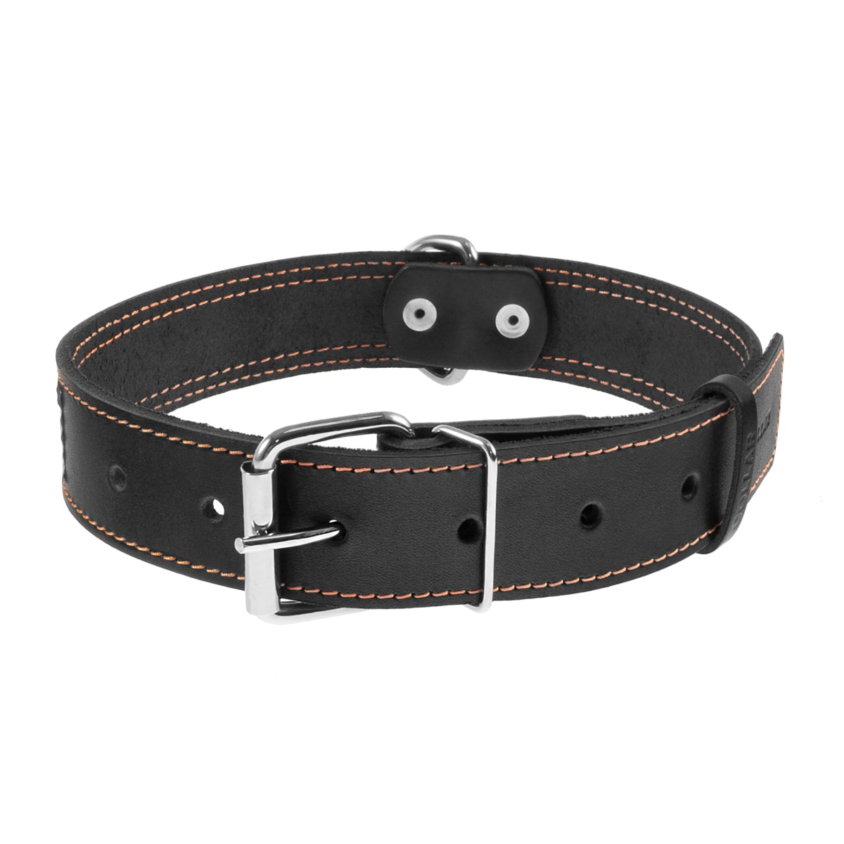 WauDog Leather dog collar with reflector - 35 mm