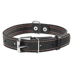 WauDog Leather dog collar with reflector - 25 mm