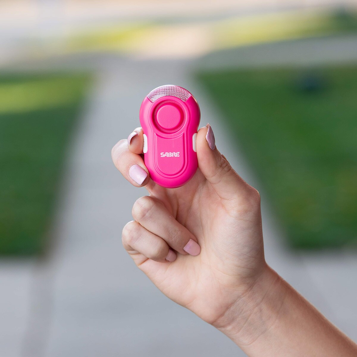 Sabre Red Clip-On LED Personal Alarm - Pink