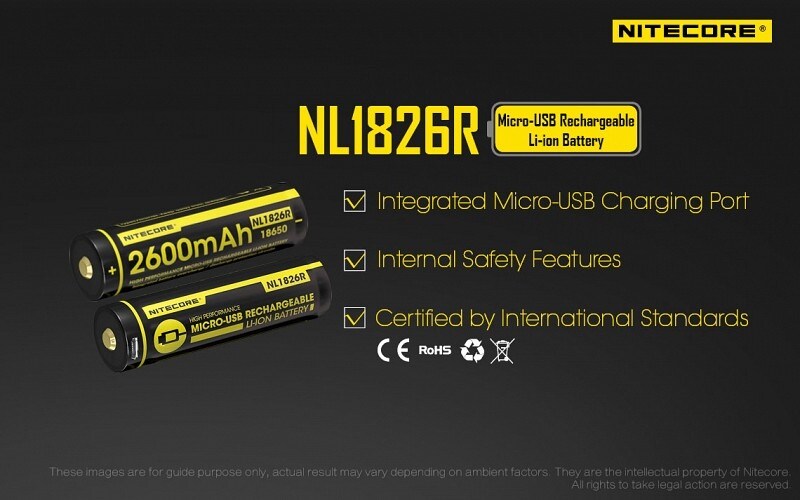 Nitecore battery 18650 MicroUSB - 2600 mAh