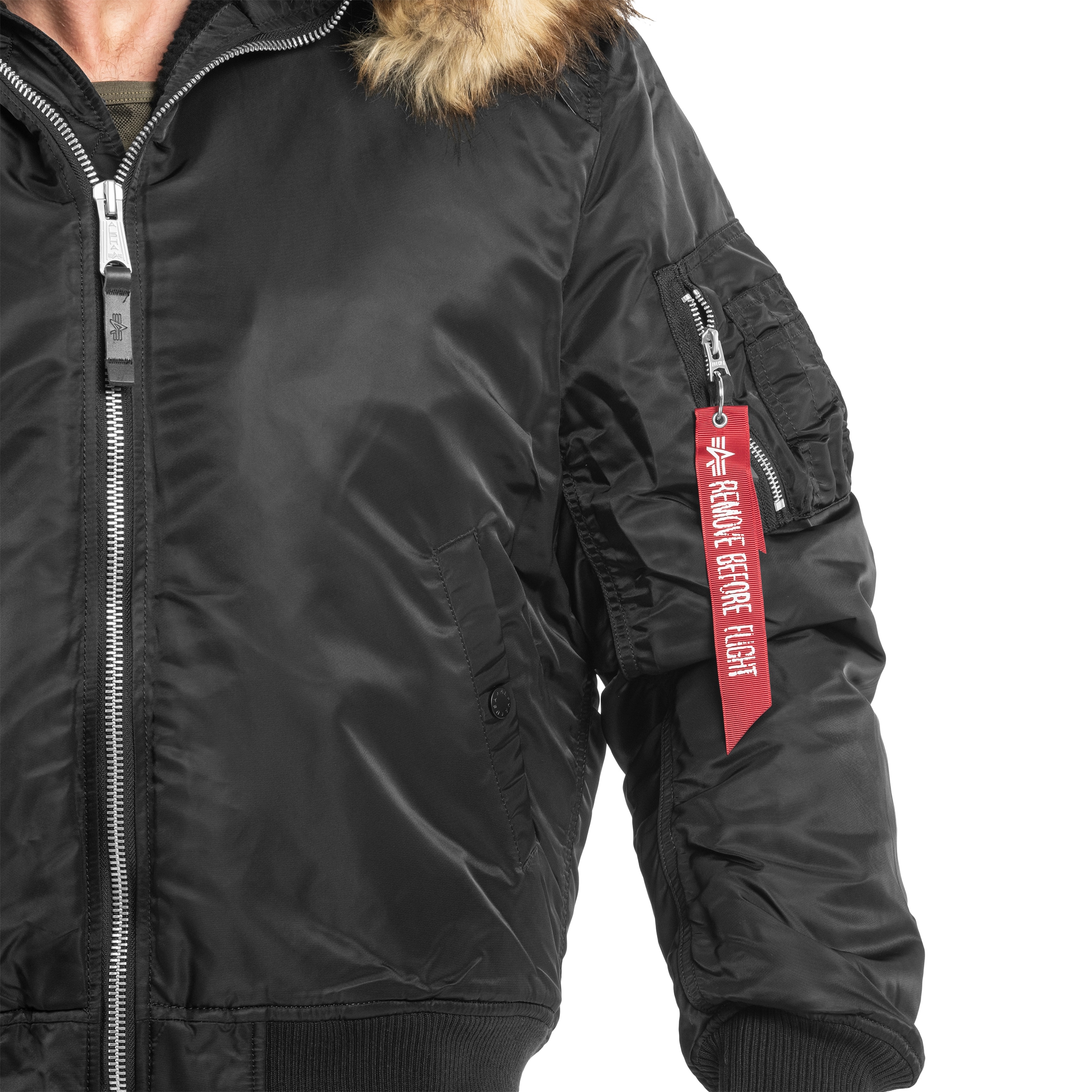 Alpha Industries MA-1 Hooded Arctic Jacket - Black