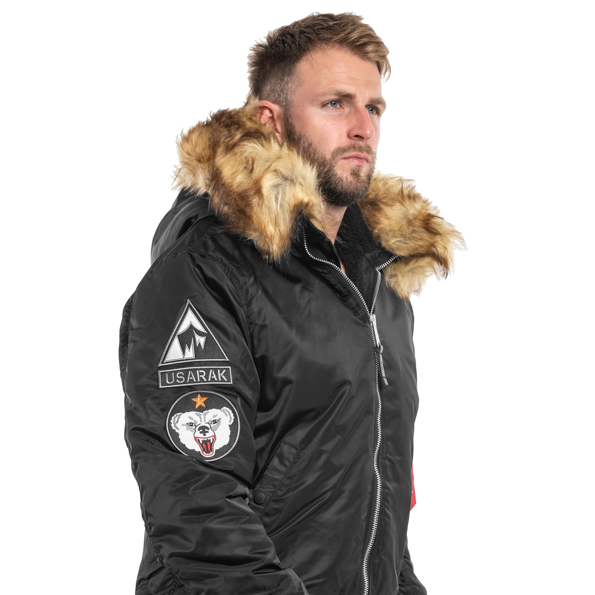 Alpha Industries MA-1 Hooded Arctic Jacket - Black