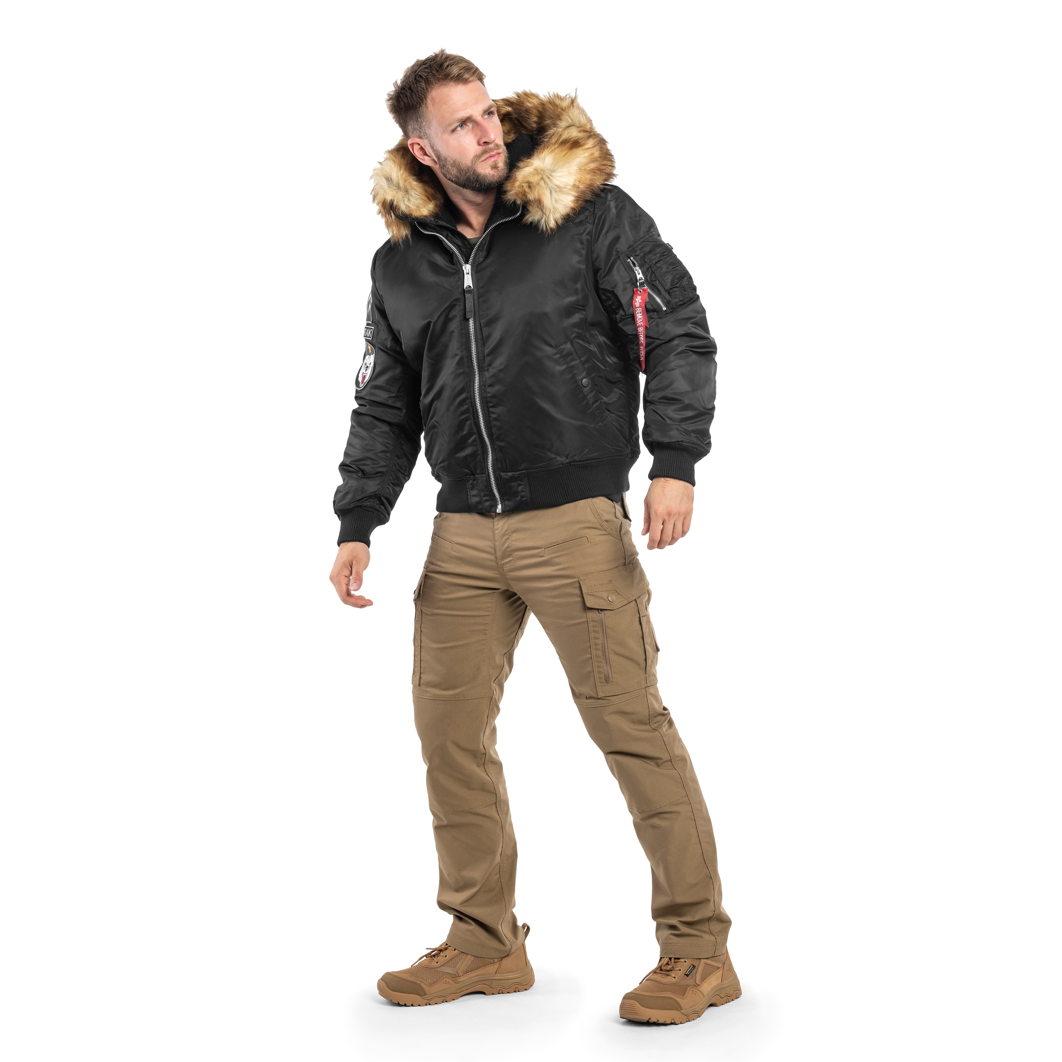 Alpha Industries MA-1 Hooded Arctic Jacket - Black