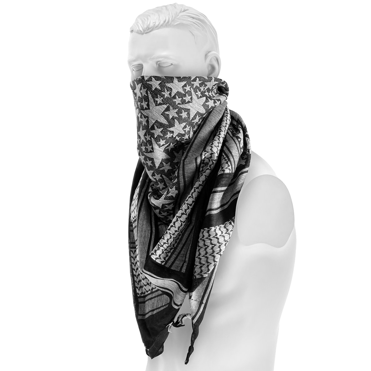 Mil-Tec Stars Protective Scarf - Black/White