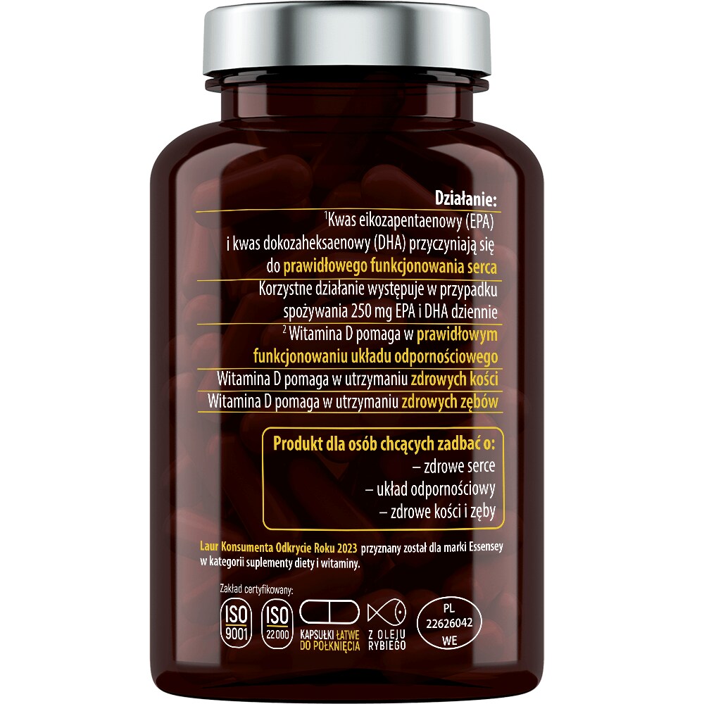 Omega 3 + 2000 IU D3 Essensey 90 capsules - dietary supplement