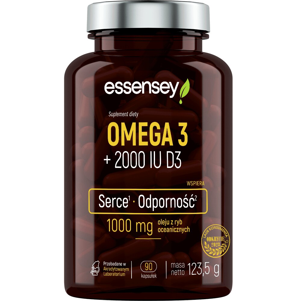 Omega 3 + 2000 IU D3 Essensey 90 capsules - dietary supplement