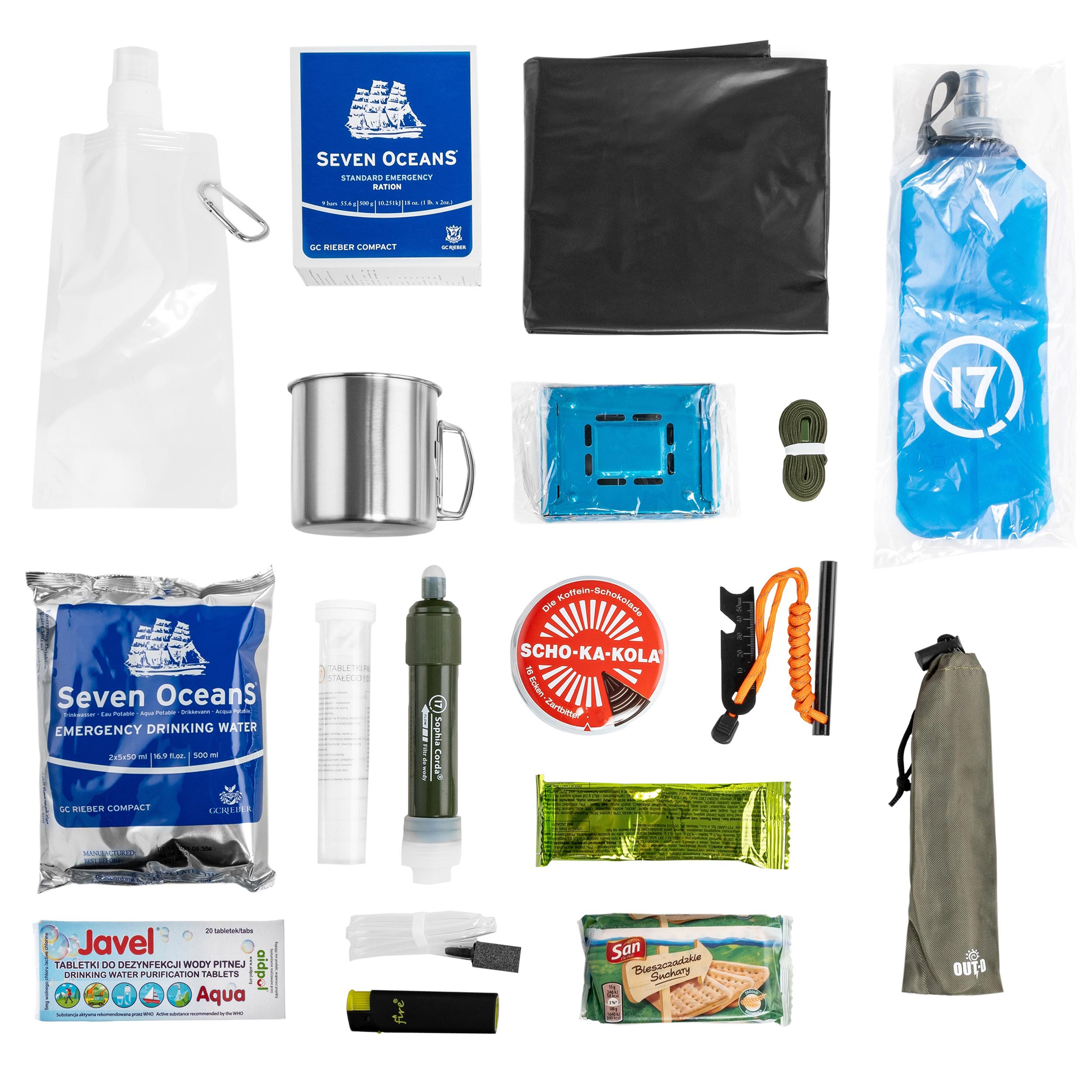 Emergency Backpack 17 with accessories 28 l - Grey