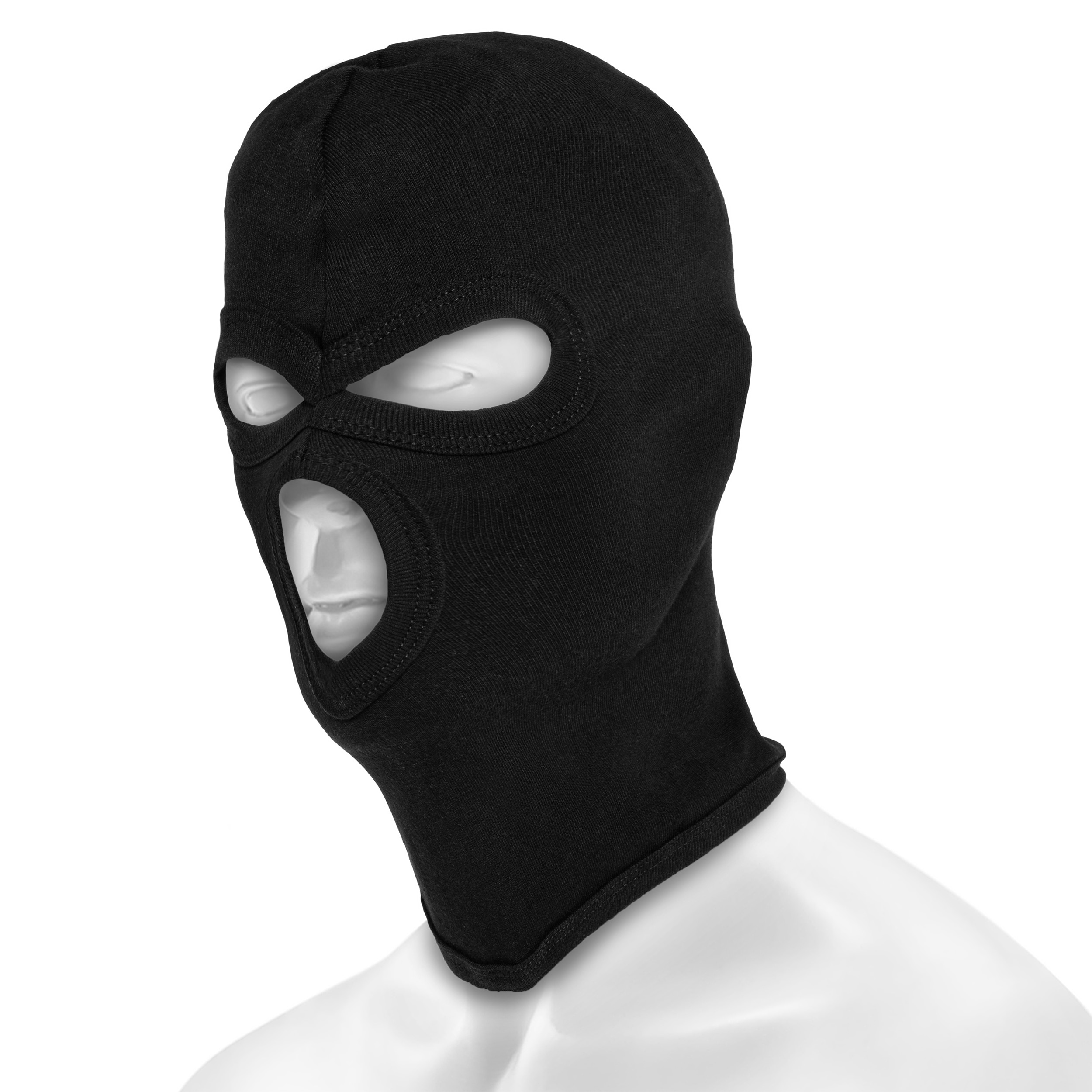 Mil-Tec Fine-Ribbed 3-Hole Balaclava - Black