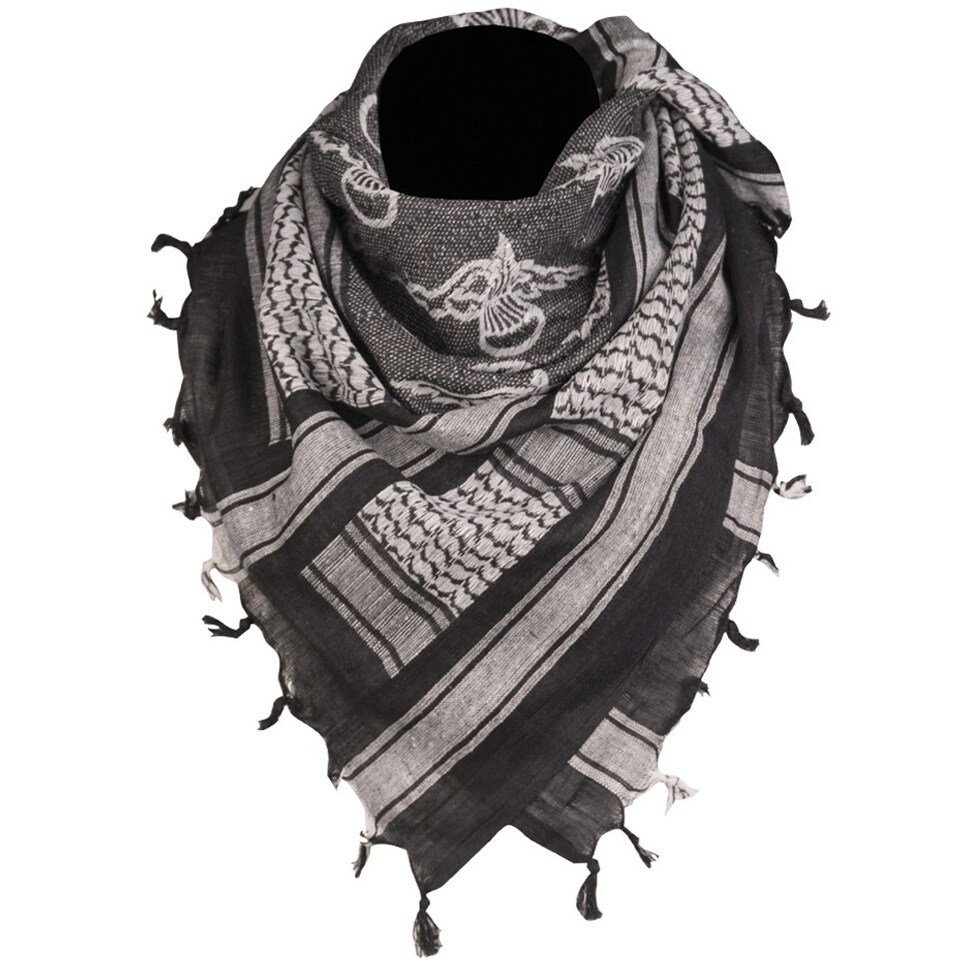 Mil-Tec Paratrooper Protective Scarf - Black/White