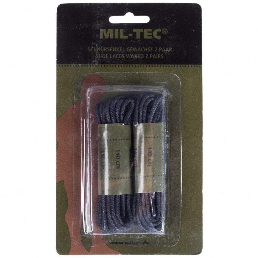 Mil-Tec wax shoelaces 140 cm - Black