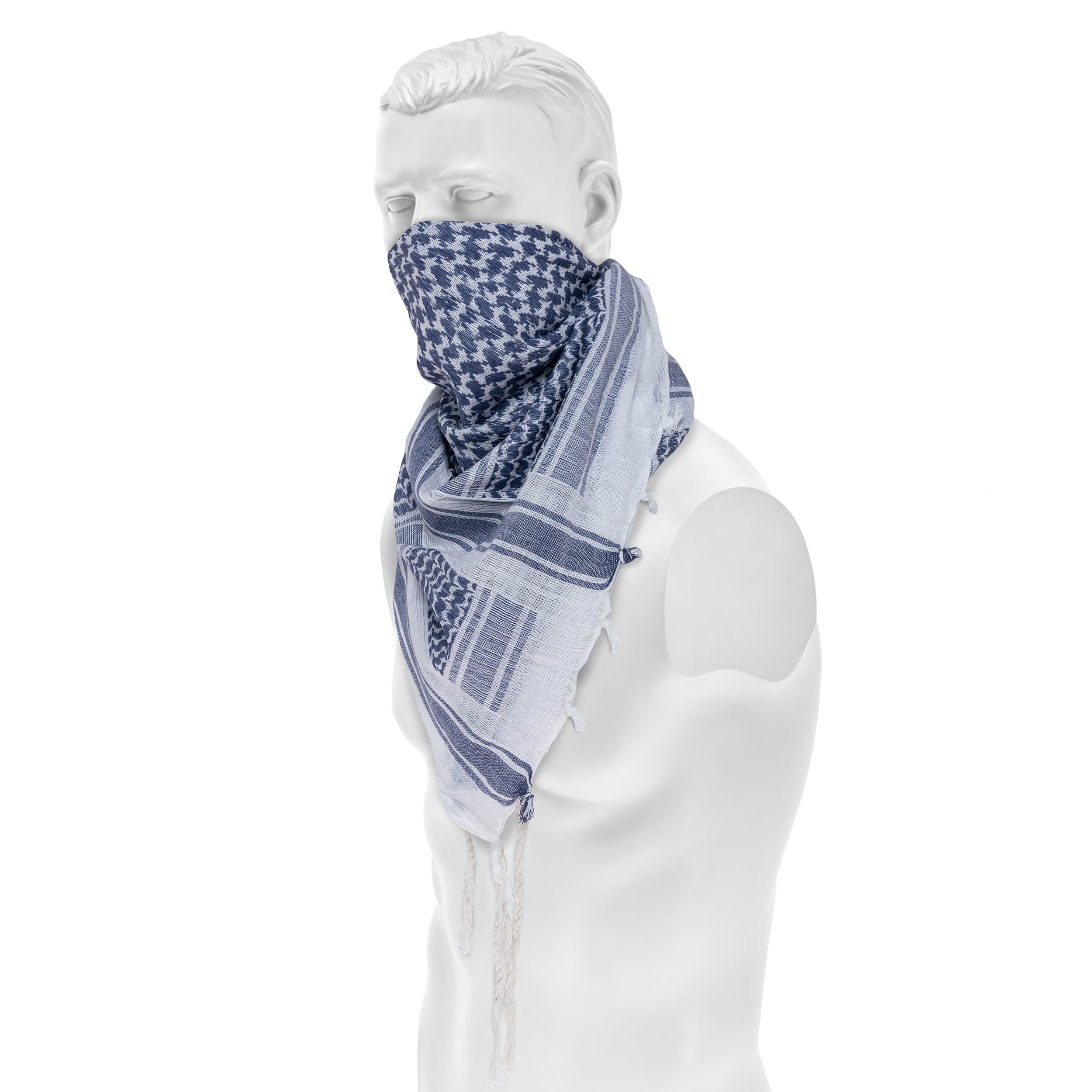 Mil-Tec Shemagh Protective Scarf - White/Blue