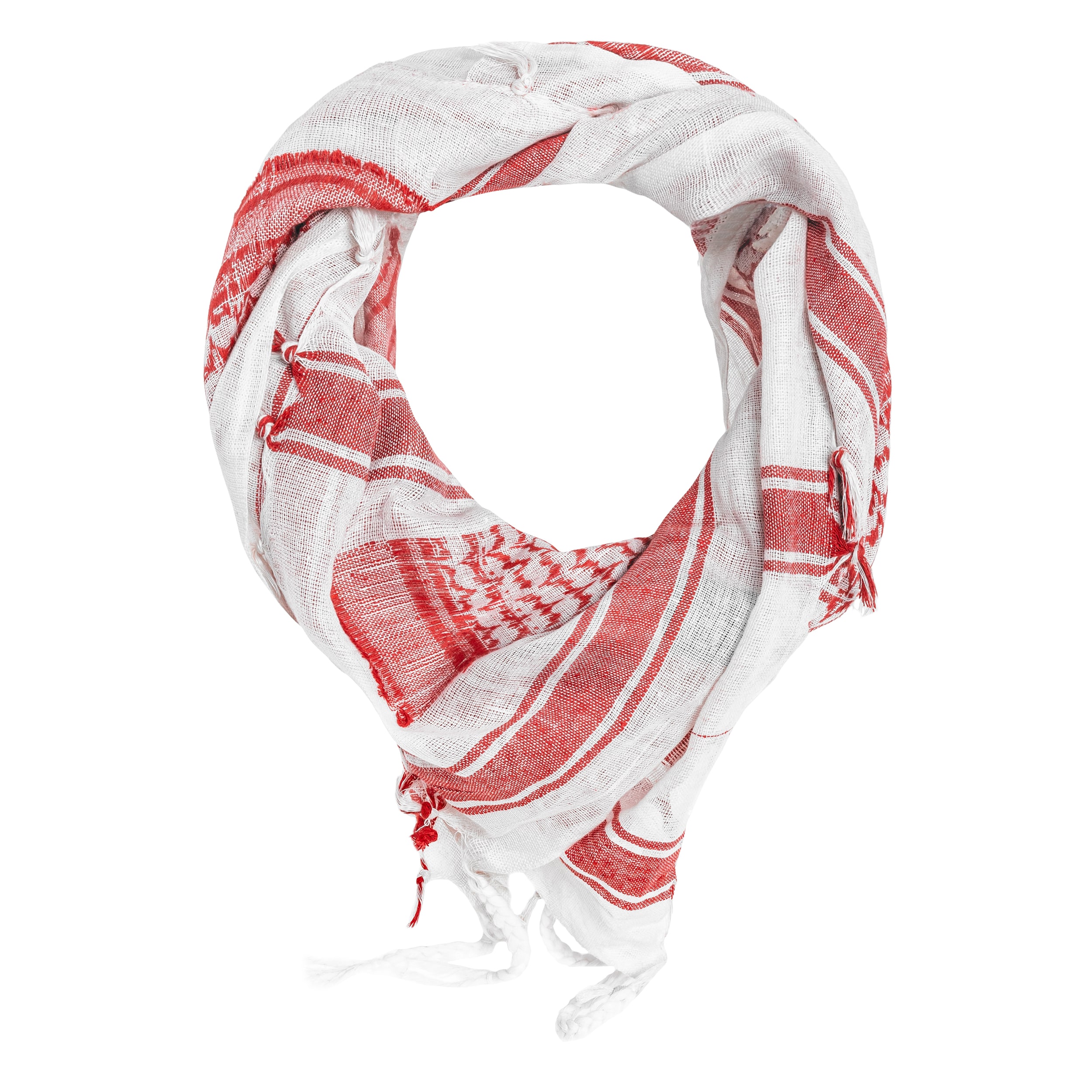 Mil-Tec Shemagh Protective Scarf - White/Red