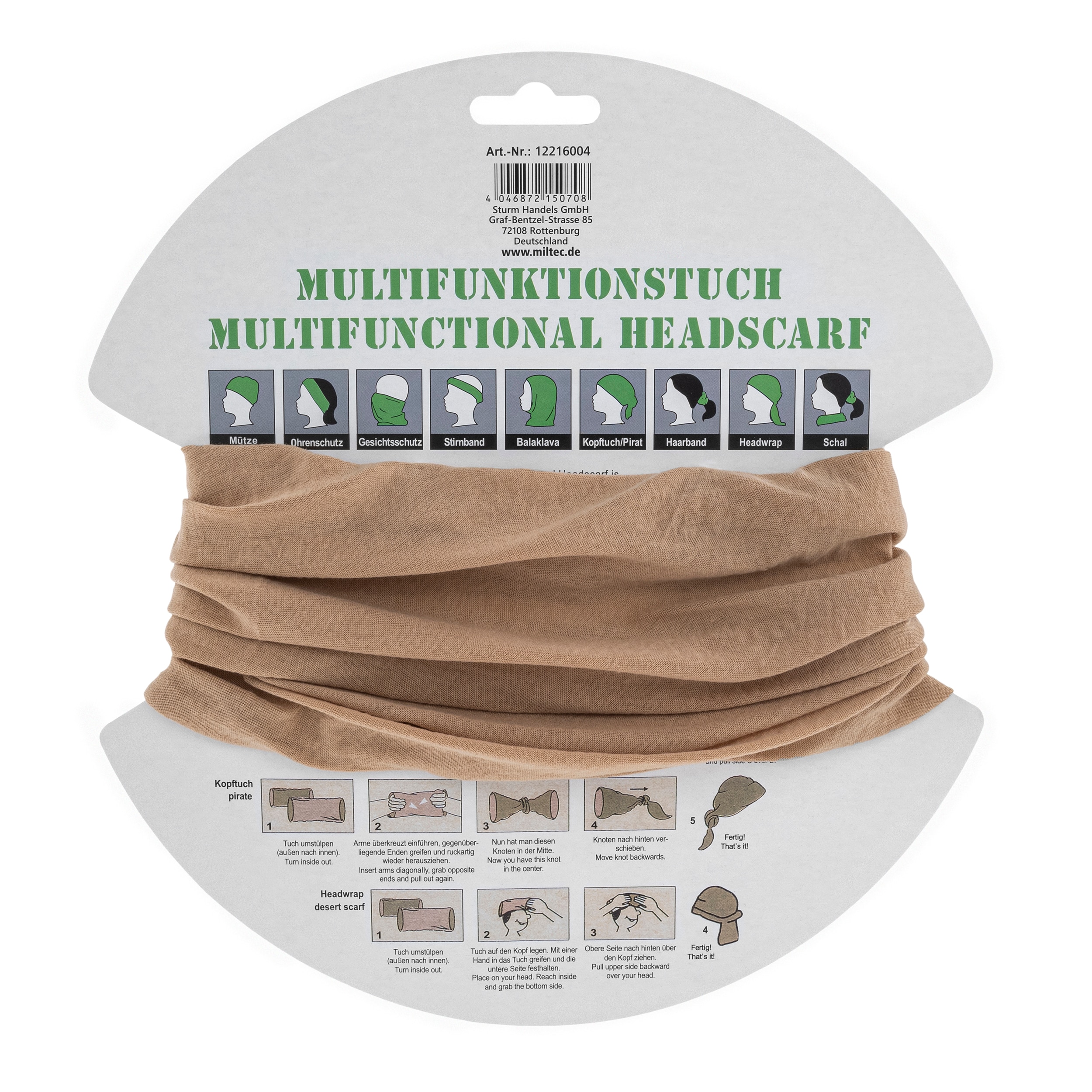 Mil-Tec Multifunctional Headwear - Khaki