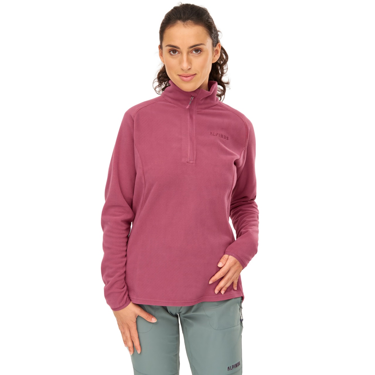 Alpinus Tactical 1/3 Zip Lucania Women's fleece - Pink