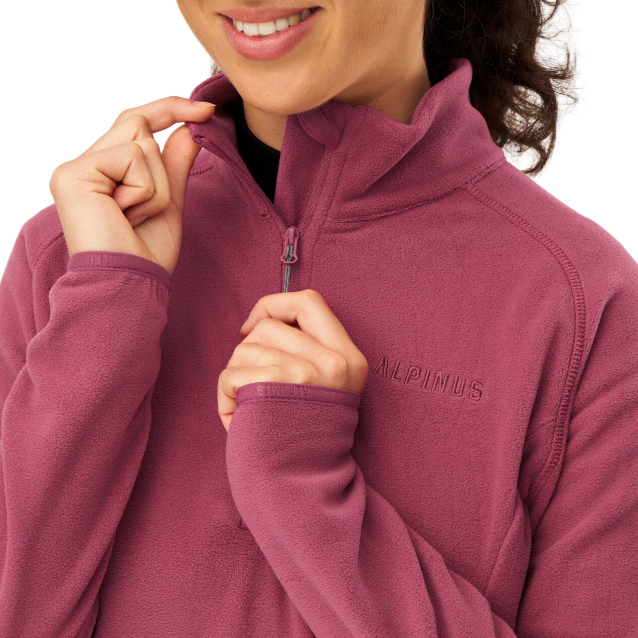 Alpinus Tactical 1/3 Zip Lucania Women's fleece - Pink