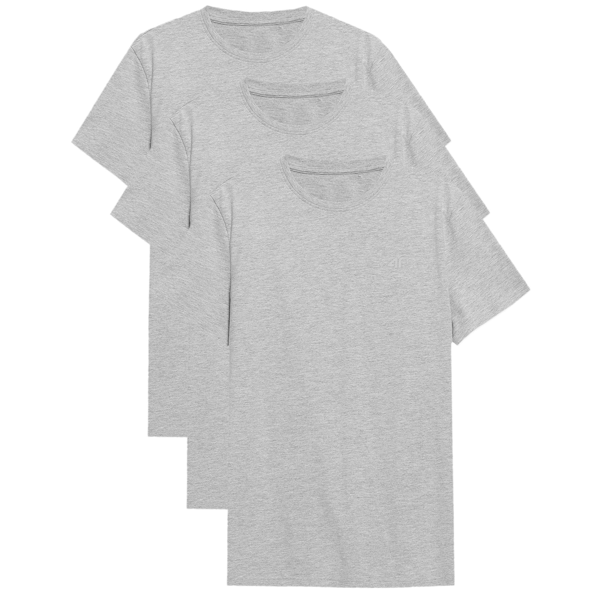 4F TTSHM536 Cool Light Gray Melange T-Shirt - 3 pcs.