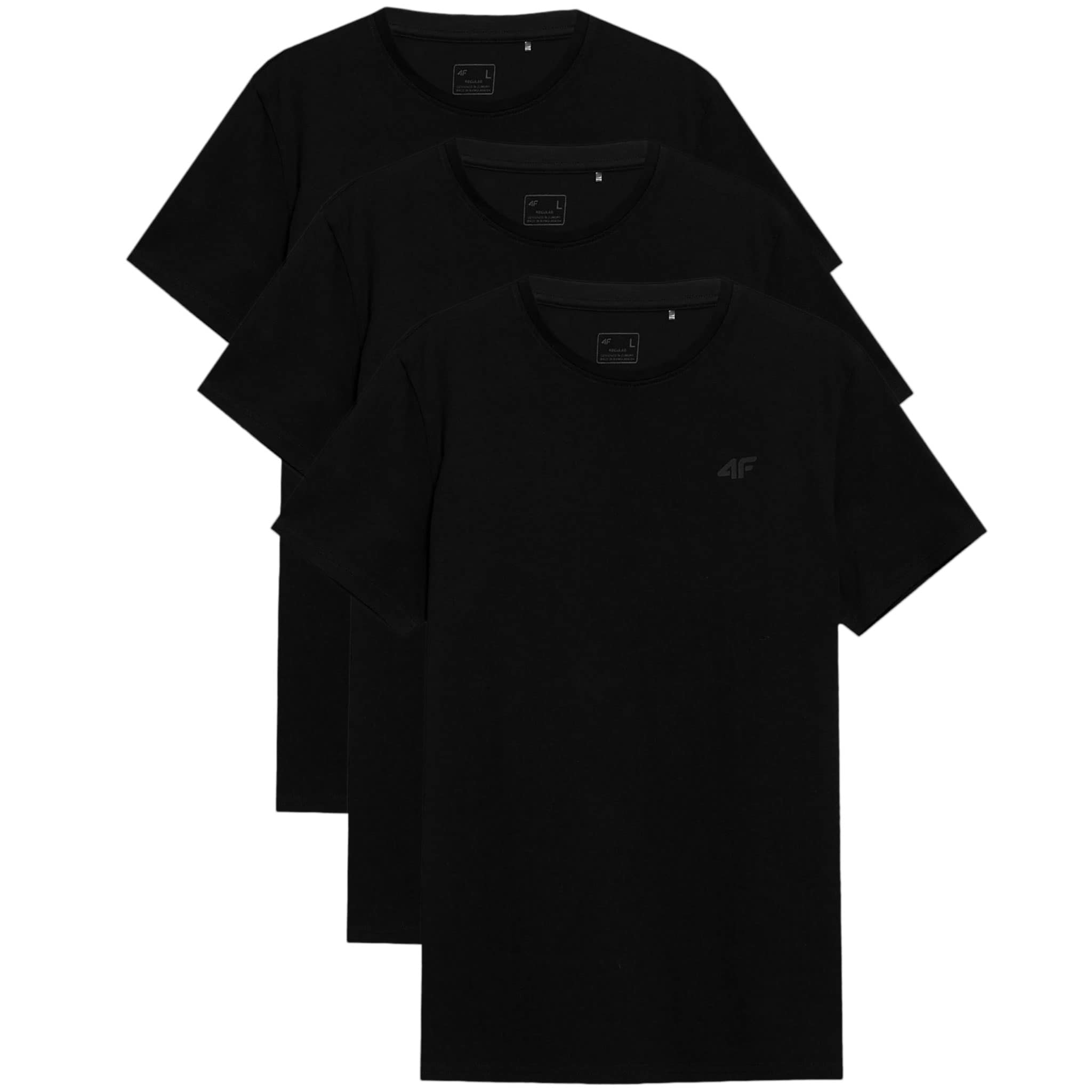 4F TTSHM536 T-shirt Deep Black - 3 pcs.