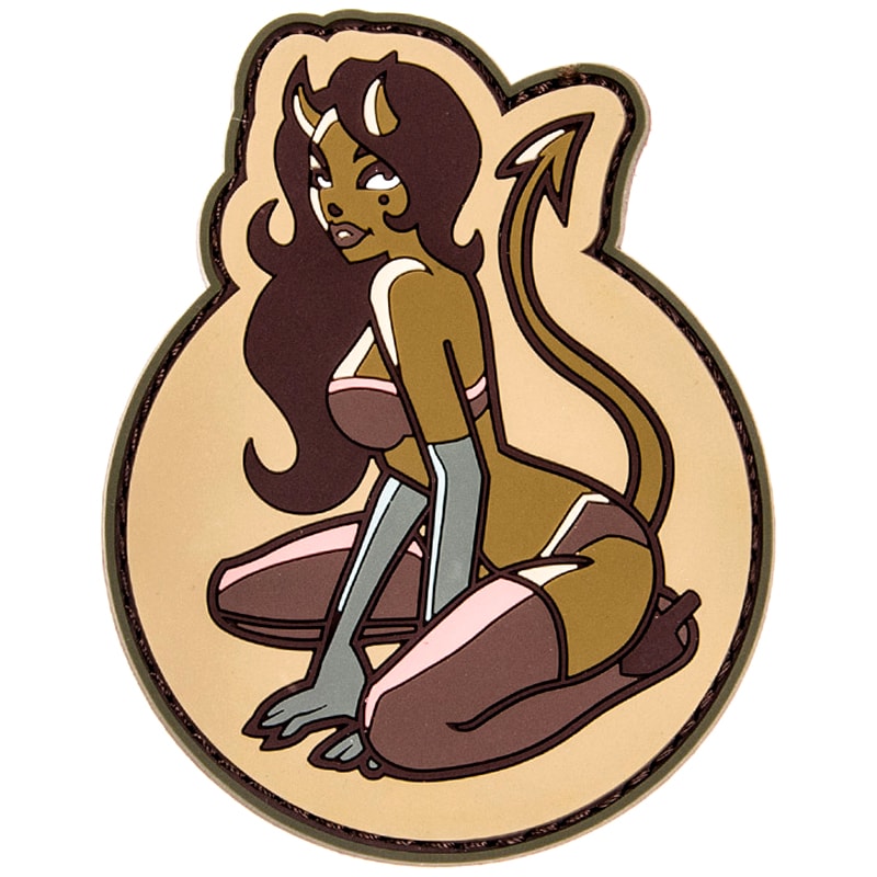 Mil Spec Monkey Devil Girl PVC patch - Arid MC Camo