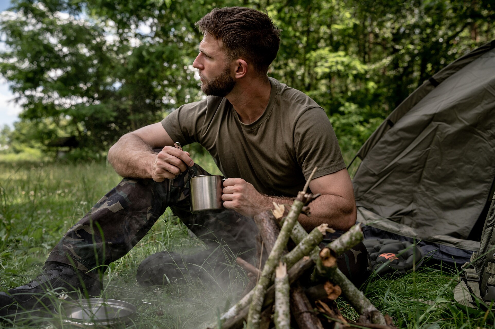 Badger Outdoor Military Steel 4MCS Utensil Set