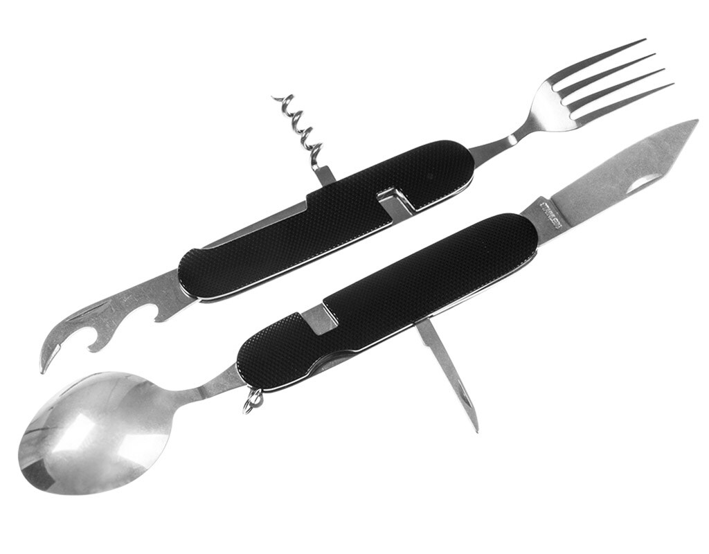 Badger Outdoor Camping Steel Utensil Set - Black