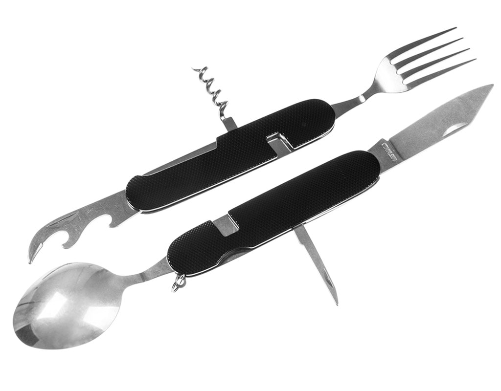 Badger Outdoor Camping Steel Utensil Set - Black