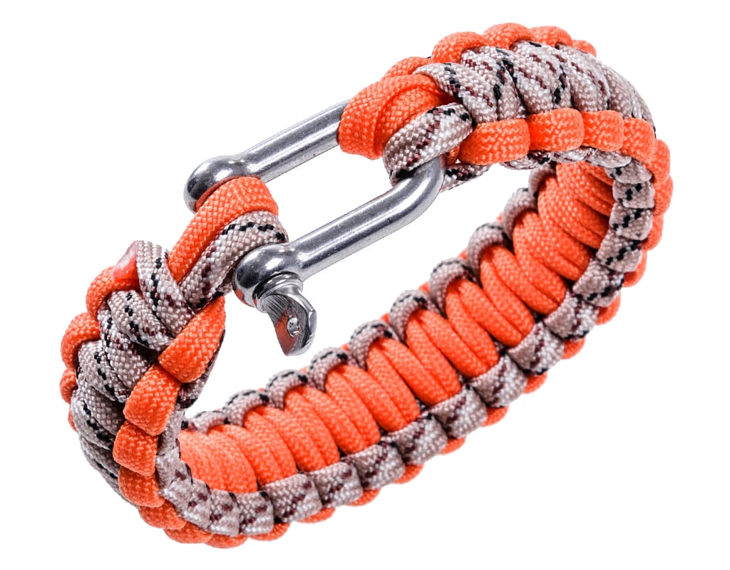 Bracelet Paracord BCB 9 shackle inches - Orange/Tan
