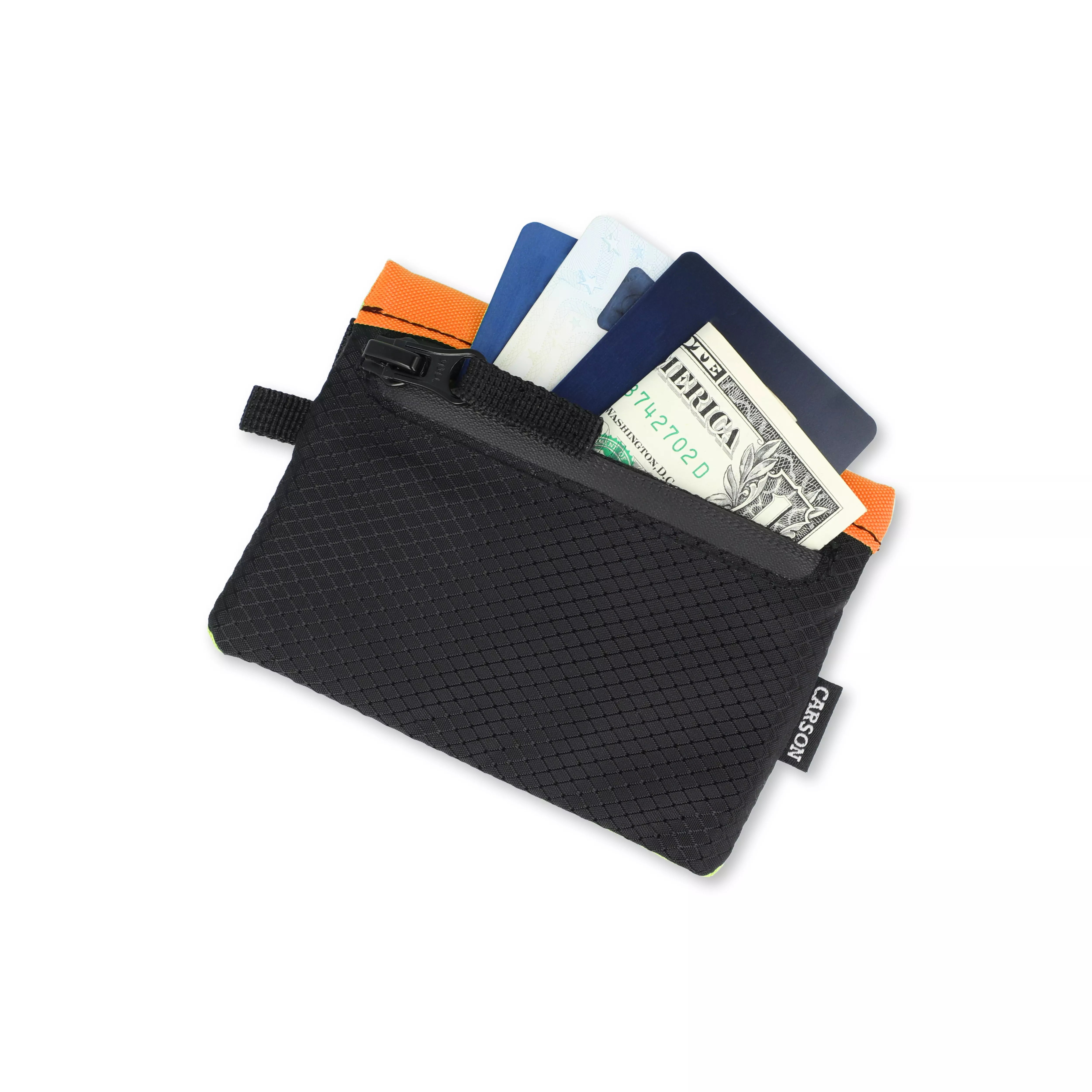Carson Black/Orange Water Resistant Wallet