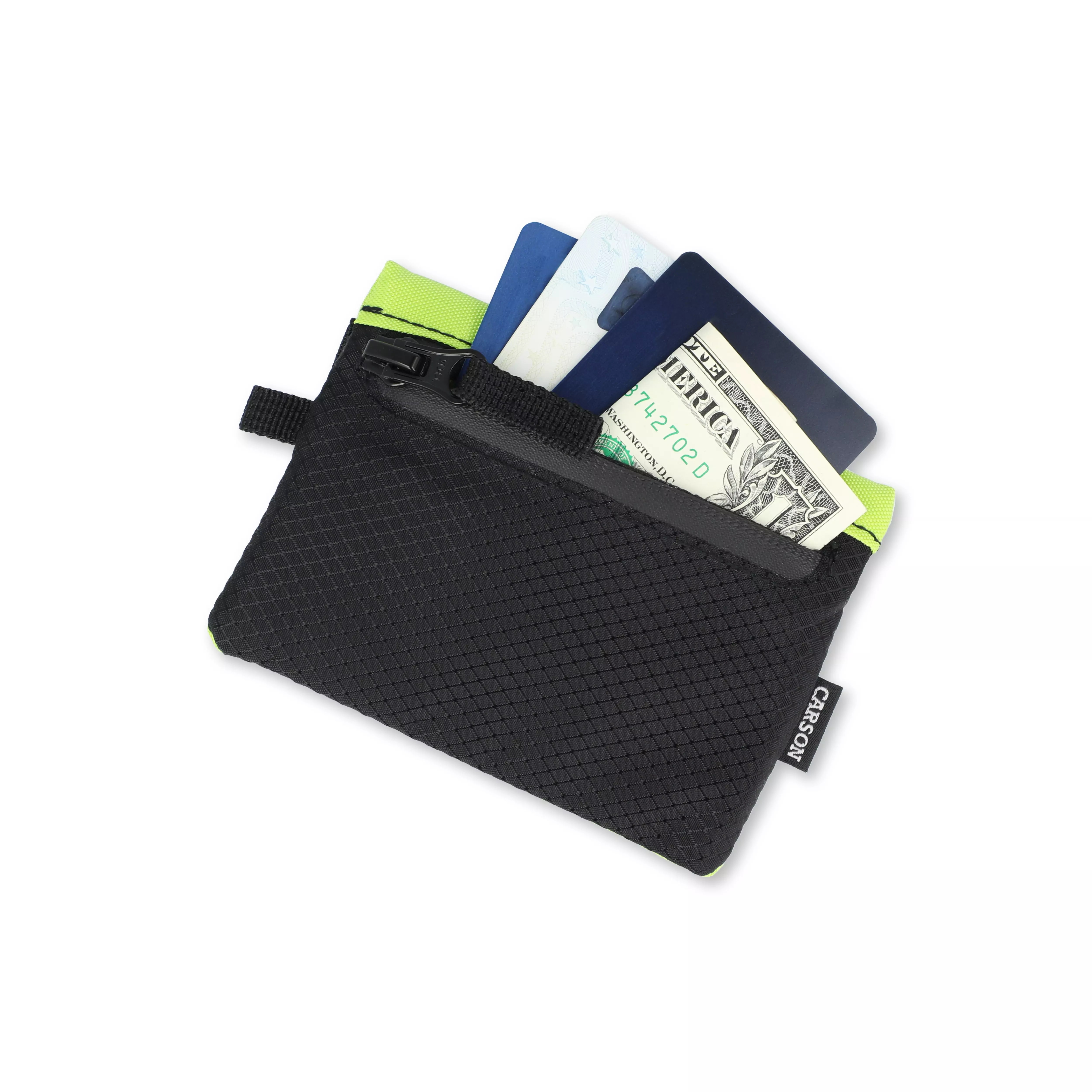 Carson Black/Green Water Resistant Wallet