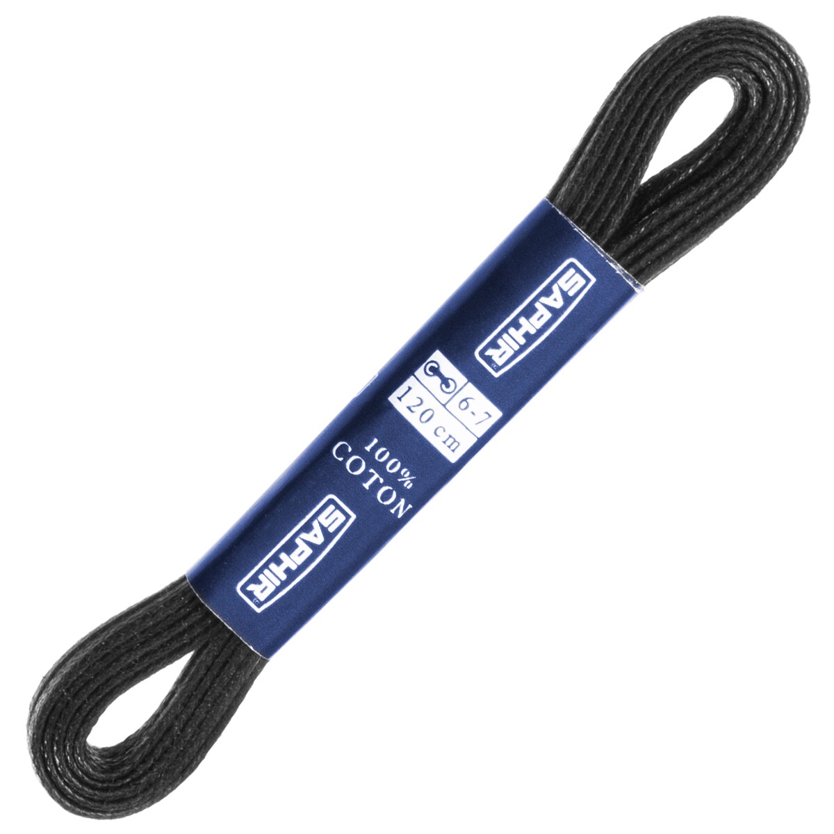 Saphir BDC Flat Waxed Laces 120 cm - black