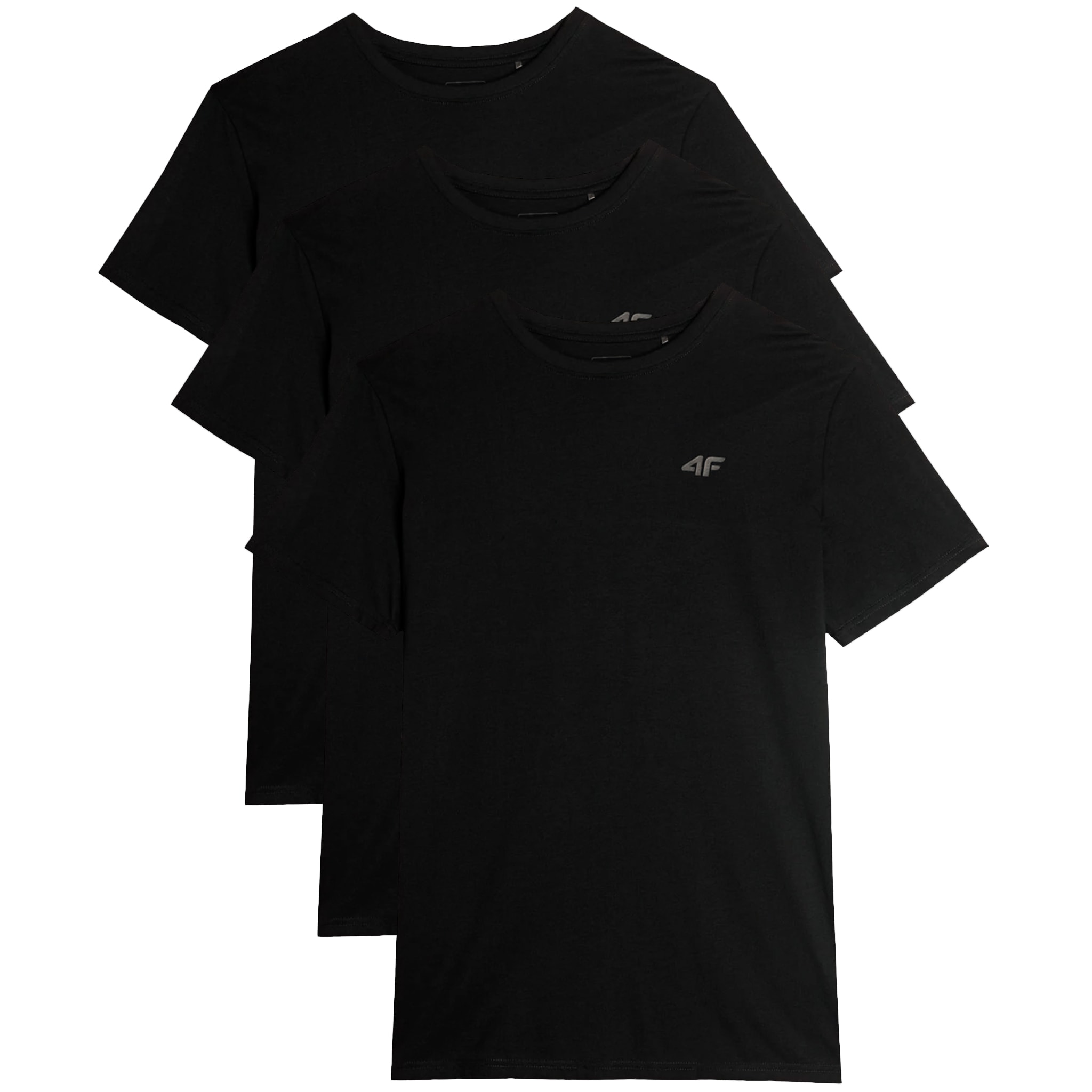 4F TTSHM0876 T-shirt Deep Black - 3 pcs.